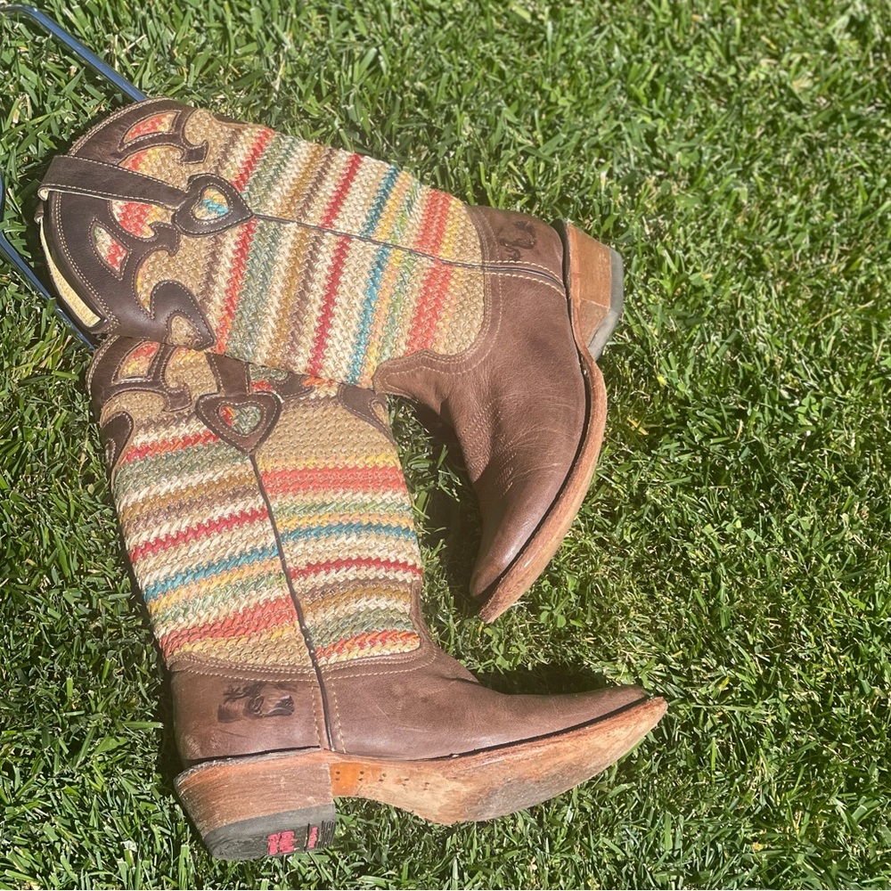 Tombstone Western leather boots, multicolored